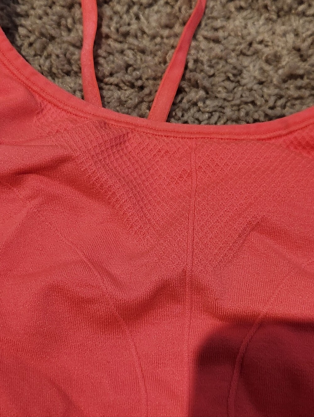 Champion Seamless Sports Bra Coral Pink XL Low Impact Strappy Back - Picture 5 of 11